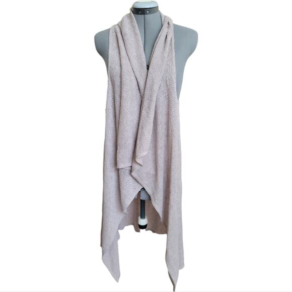 Mona B Cardigan Sweater Vest Size Medium Taupe Tan Sleeveless - Picture 1 of 6